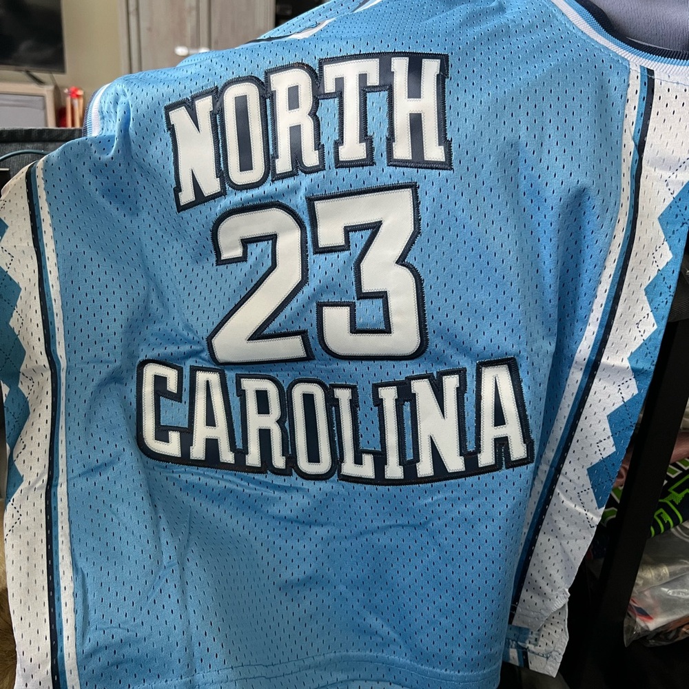 Source Unknown Light Blue and White Tank Top